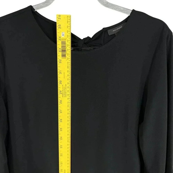 Halogen Womens M Bell Sleeve Black Dress Bow Back Minimalist Fairy & Whimsigoth - Picture 11 of 15